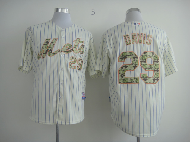 Men New York Mets 29 Davis White Camo MLB Jerseys